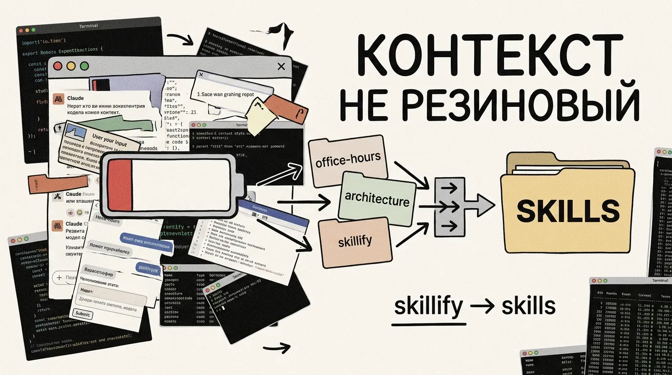 Контекст Claude Code не резиновый: повторяемые инструкции лучше выносить в skills