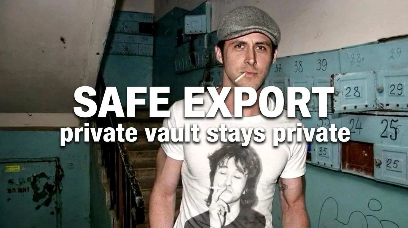 Safe export — dania.zip keeps the private vault private