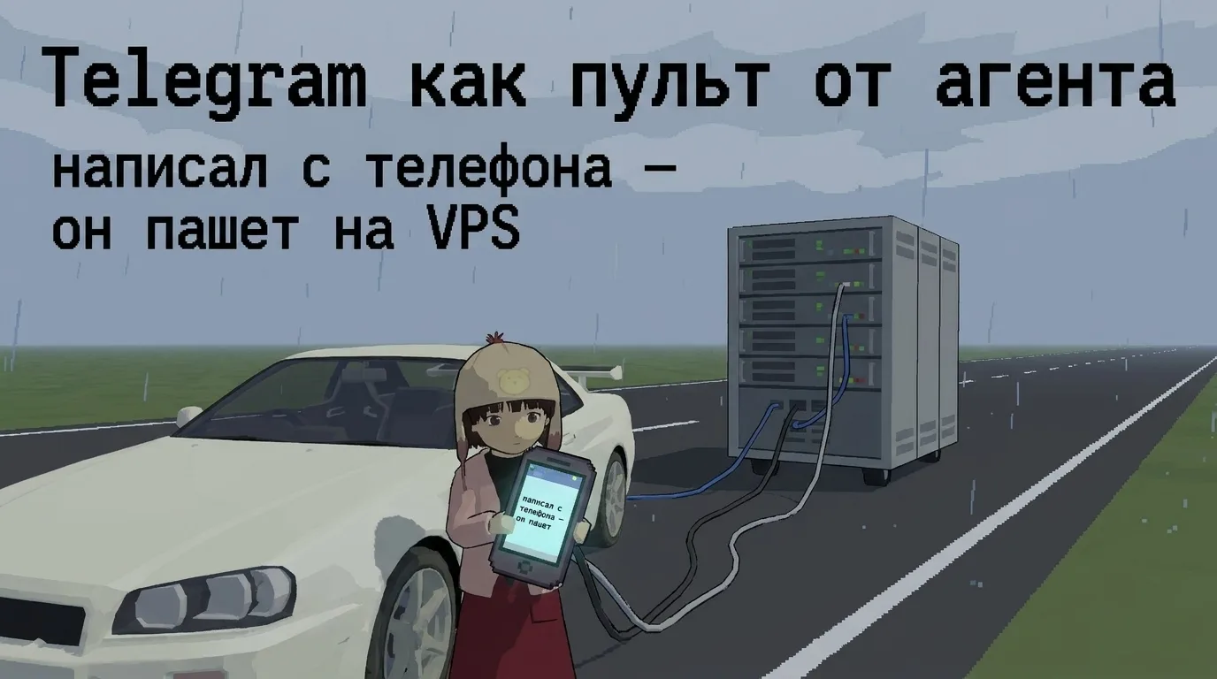 Мем про Telegram как пульт от AI-агента