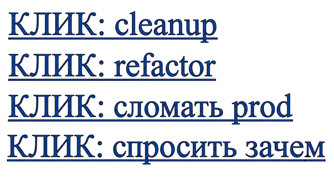 Old-web меню плохого рефакторинга: cleanup, refactor, сломать prod или спросить зачем