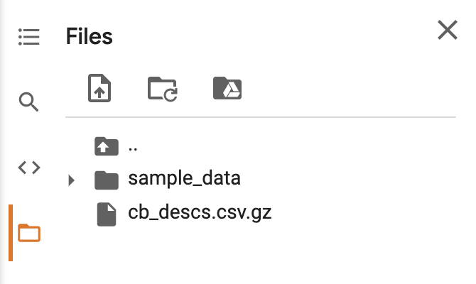 You can upload files to Google Colab here